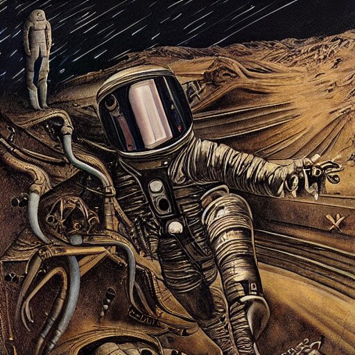 astronaut entering Valhalla by H. R. Giger