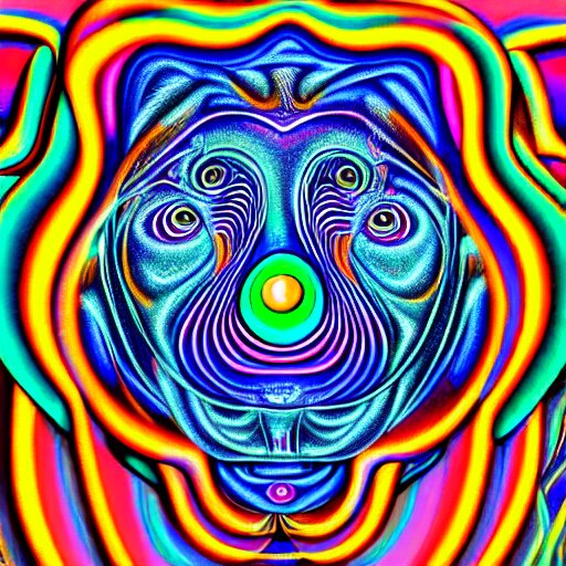 digital illustration of a pig, by alex grey, tool band, psychedelic art, spiral fractals, detailed, 8 k 