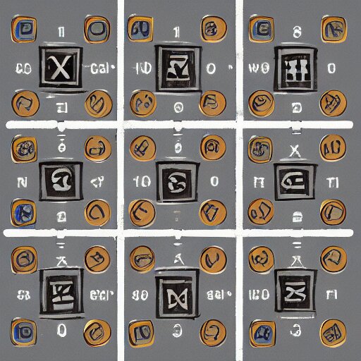 a beautiful concept art of a boardgame field for the game tic - tac - toe, noughts and crosses, xs and os, by greg rutkowski, featured on artstation 