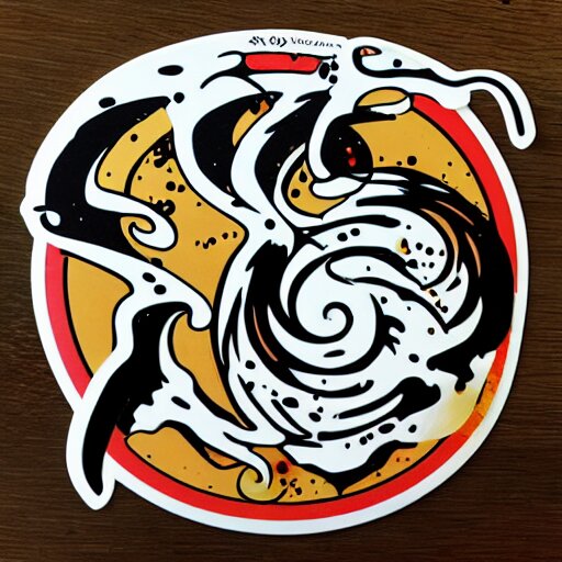 die cut sticker, gomu gomu no gatling, splatter paint 