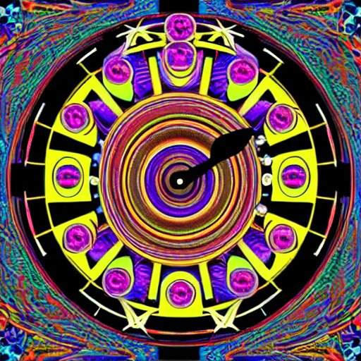 trippy face album cover clocks 