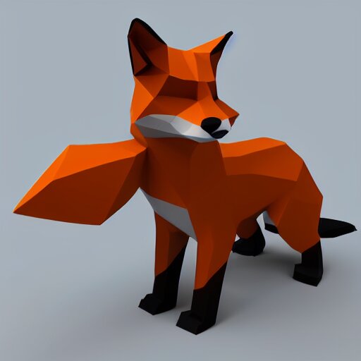 low polygon fox 3d