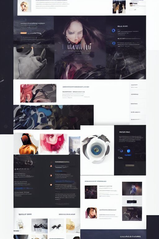 website layout for digital artist, clean modern colorful ui 