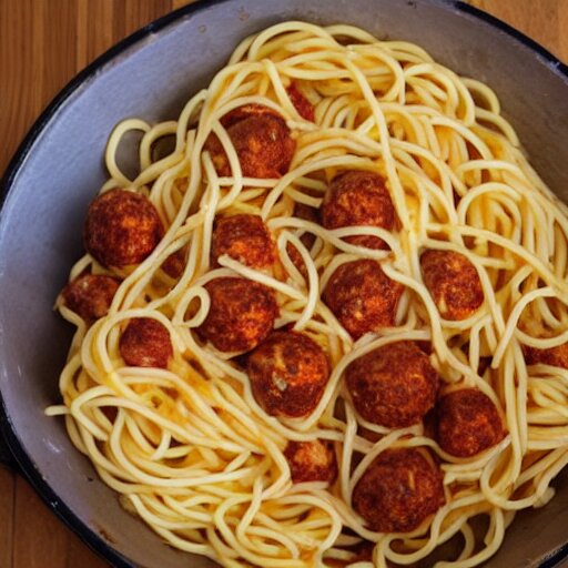 On top of spaghetti, All covered with cheese, I lost my poor meatball, When somebody sneezed, It rolled off the table, And onto the floor, And then my poor meatball, Rolled out of the door