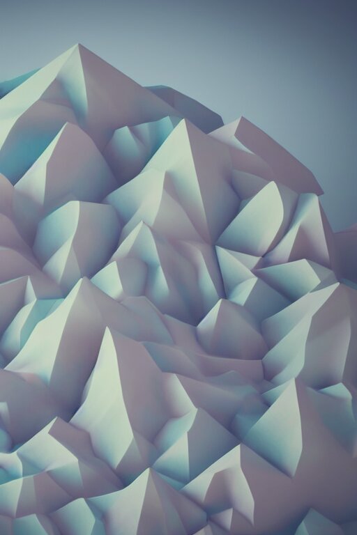 geometric 3 d render soft pastel mountains 