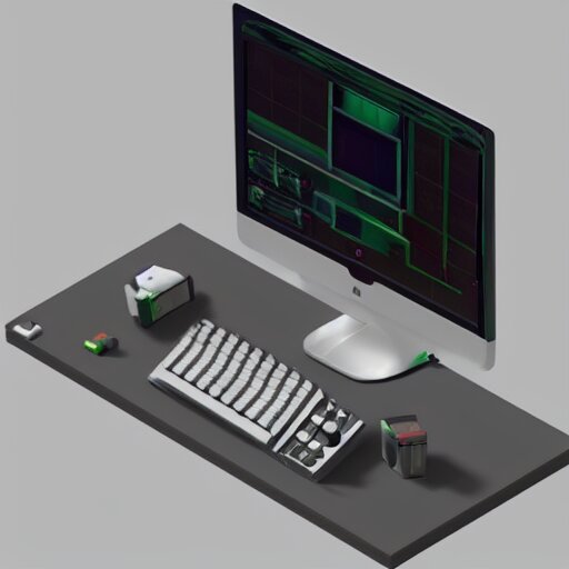 a simple pc monitor, mobile game, isometric art, centralised, low poly, mohamed chahin, blender cycles render, solid colours material, no background and shadows 