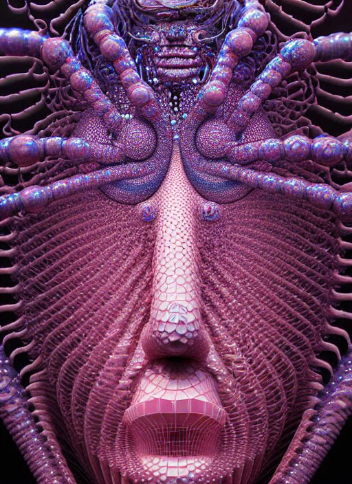 3 d goddess medium shot profile portrait. beautiful intricate highly detailed mask made entirely of bubbles and dragonfly wings. optical mineralogy, chitin, oil on water, reflections, refractions, creature, artwork by yayoi kusama, tooth wu and wlop and beeple and greg rutkowski, 