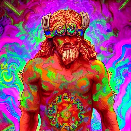 greek gods, dmt, acid, psychedelics, vibrant colours, trippy, trending on artstation by germart - n 9 