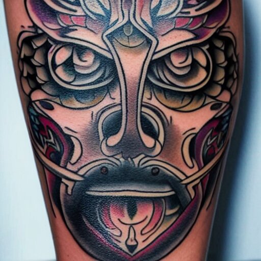 a photo off a full body tattoo in the style of neo tribal 