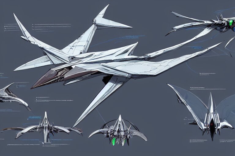 a pteranodon mecha fighter, ultra detailed engineering schematic, boeing concept art, cinematic lighting