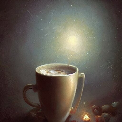 Lexica The most beautiful coffee cup in the world, beautiful and stunning oil painting by greg