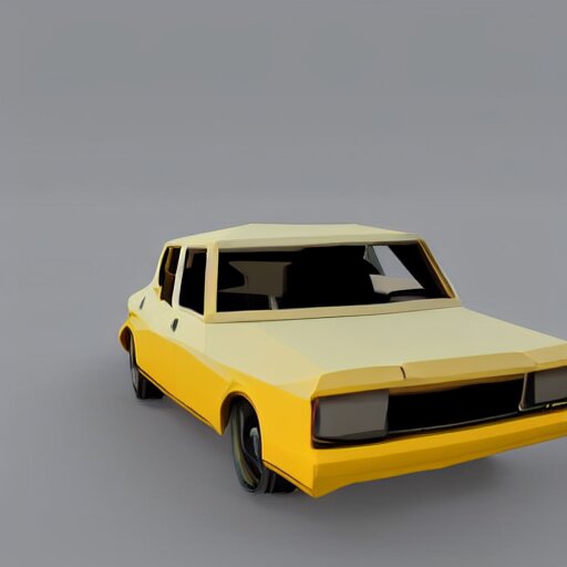 a 3d low poly game object of a retro car