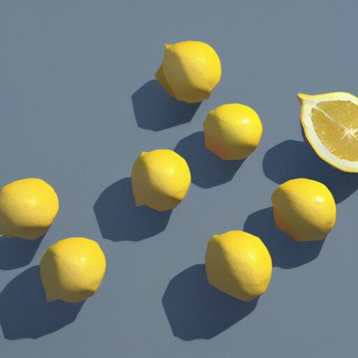 a render of a low polygon lemon, unreal engine 