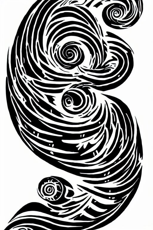 a simple tattoo design of birds flying in spirals, black ink, logo 