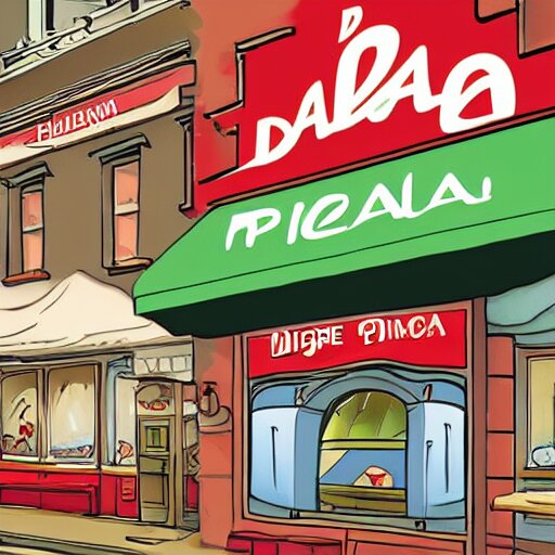 da michele logo for a pizzeria, 2 d, illustration 