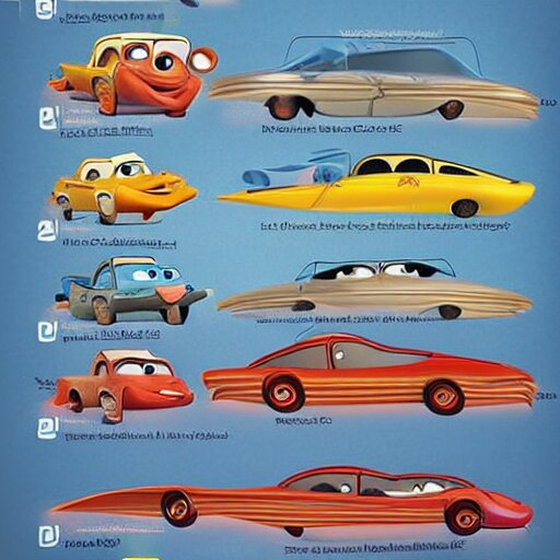 Disney Pixar's Cars biology anatomy chart study