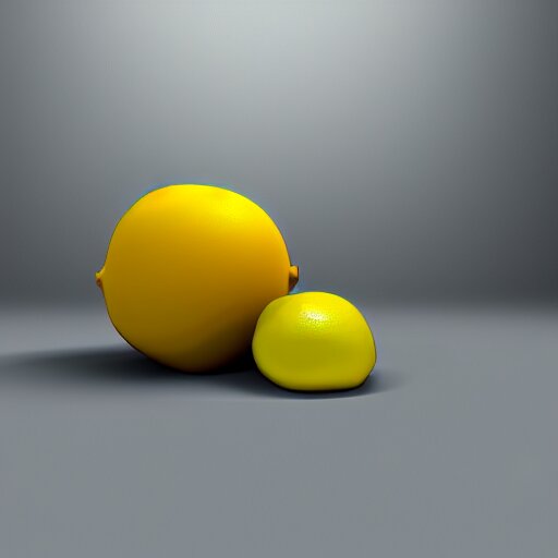 a render of a low polygon lemon, unreal engine 