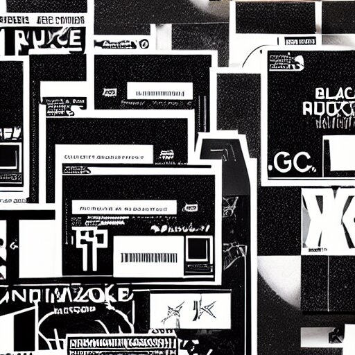 black on white stickers graphic design in style of david rudnick, eric hu, guccimaze, acid, y 2 k, 4 k sharpening, 