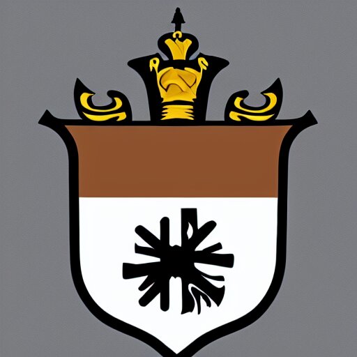 a coat of arms, a black sword on a white background 