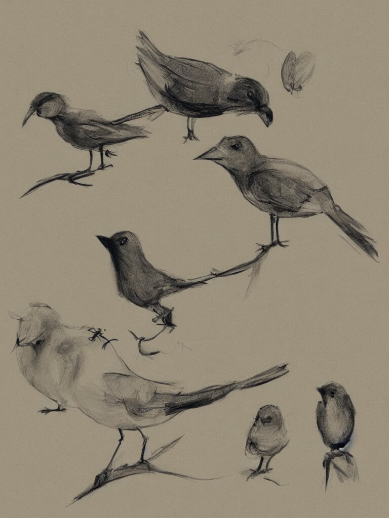 bird and boy sketches by concept artists, blunt borders, rule of thirds, whimsical, light and shadow, backlighting 