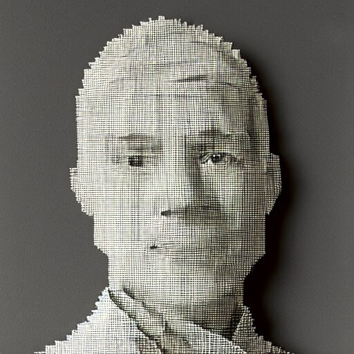 a photograph of a man made entirely of paper 