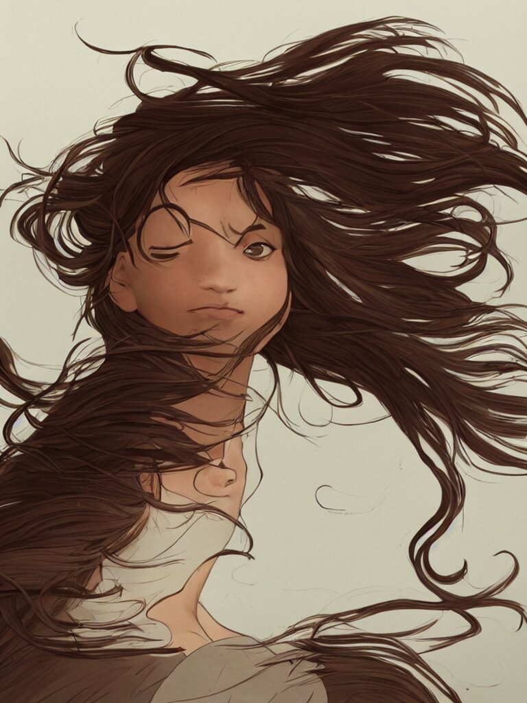 wind blown hair by disney concept artists, blunt borders, rule of thirds 