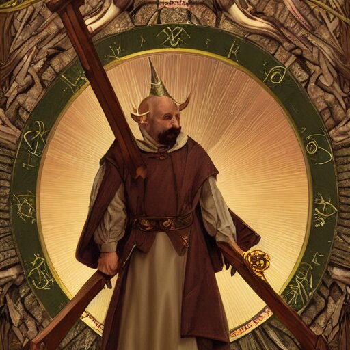 Lexica An extremely detailed tarot card of a horned demon cleric