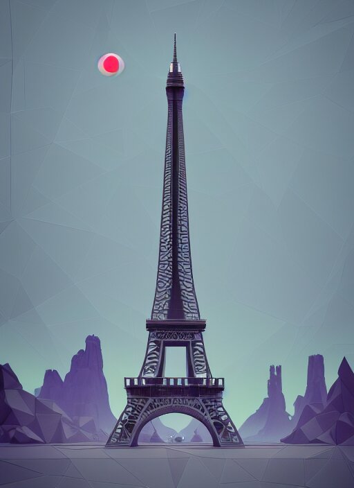 a low poly isometric render of eiffel tower in the style of monument valley, intricate, elegant, smooth shading, soft lighting, illustration, simple, solid shapes, by magali villeneuve, jeremy lipkin and michael garmash, rob rey and kentaro miura style, octane render 