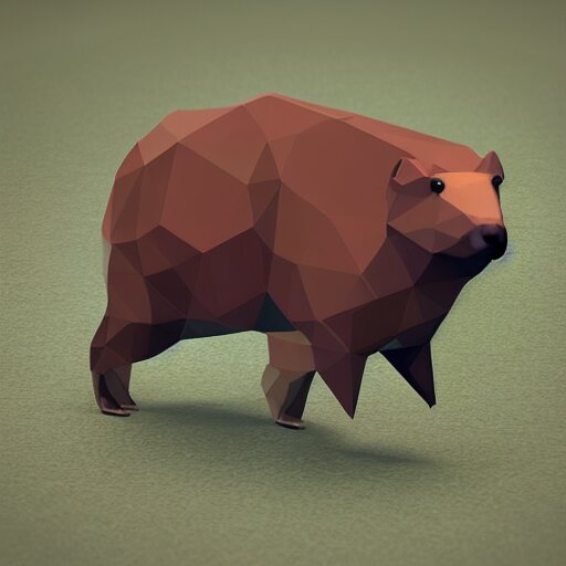 low polygon capybara