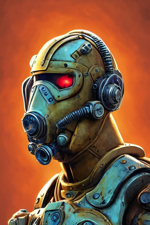 hardmesh retro futurist steampunk fallout 7 6 power armor head, hyper realistic, art gta 5 cover, official fanart behance hd artstation by jesper ejsing, by rhads, makoto shinkai and lois van baarle, ilya kuvshinov, ossdraws, that looks like it is from borderlands and by feng zhu and loish and laurie greasley, victo ngai, andreas rocha, john harris radiating a glowing aura global illumination ray tracing hdr 