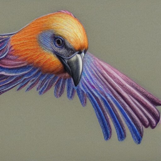 a color pencil drawing of a bird by natalia rojas, wingspan, high quality, artstation, 4 k 