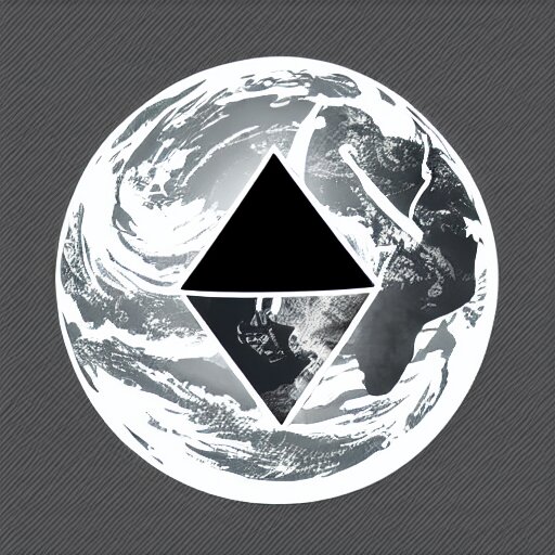 earth logo, black and white color, vector arts, highly detailed, unreal engine, 