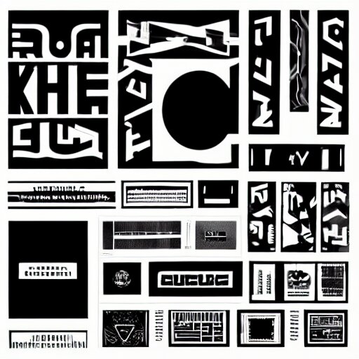 black on white stickers graphic design in style of david rudnick, eric hu, guccimaze, acid, y 2 k, 4 k sharpening, 