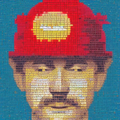 mosaic portrait of super mario by lliam brazier, petros afshar, peter mohrbacher, victo ngai 