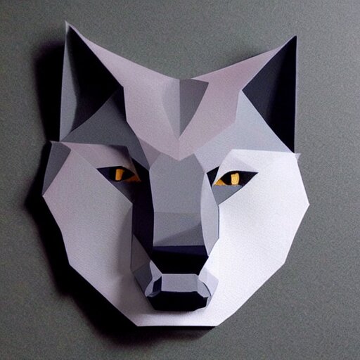 low poly wolf face