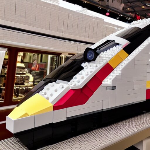 tgv from paris, brand new lego set ( 2 0 2 1 ), retail price 4 5 0, ultra realistic, uhd, 8 k 