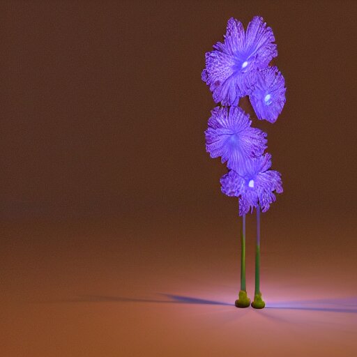 Luminescent flower blooming at twilight, realism, photorealism, f 3.5, photography, highly detailed, vray, volumetric lighting, unreal engine