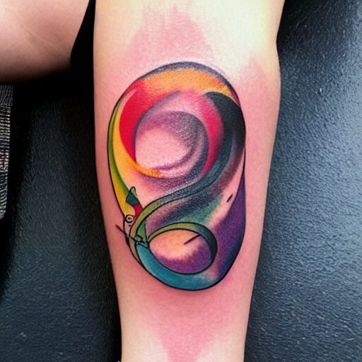 a tattoo inspired by the musical artist aurora, abstract, pritty. 