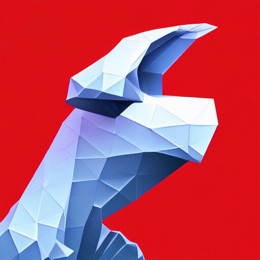 low poly, vector, white eagle icon, in a book, red background, cgsociety, artstation, octane render