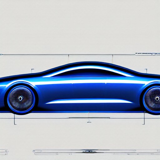 blueprint for an advanced car, concept art, digital sketch, 4 k, hd 