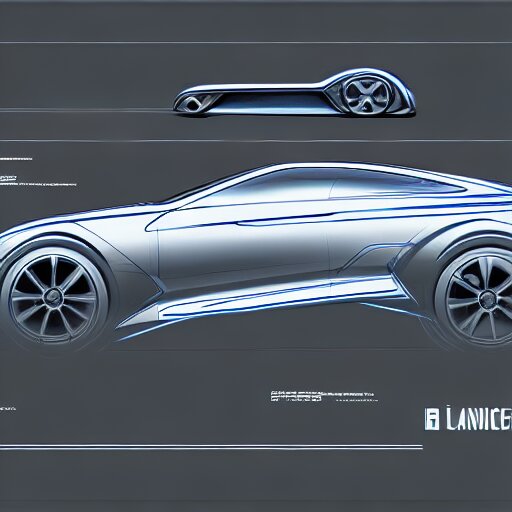 blueprint for an advanced car, concept art, digital sketch, 4 k, hd 