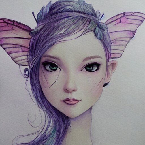 water color on paper, ethereal pixie, highly detailed, artstation, masterpiece, award - winning, 