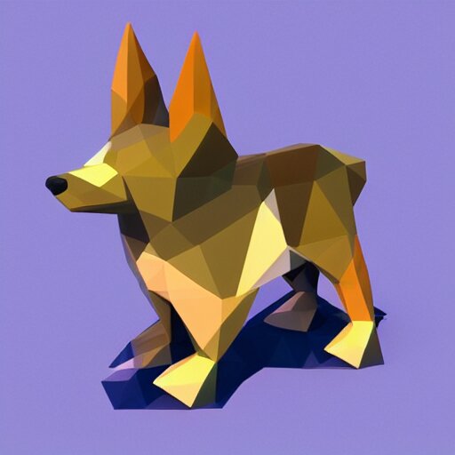 a low poly dog, isometric view, unity game asset, video game