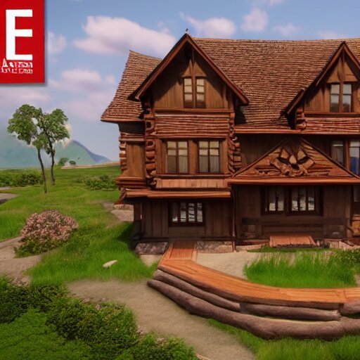 Peaceful wooden mansion, zillow, unreal engine 5 tech demo