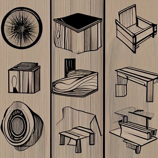 modern woodworking, vector art