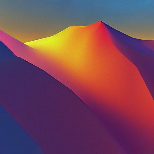 abstract computer generated image of a mountain range, a low poly render by Gabriel Dawe, trending on polycount, generative art, low poly, rendered in cinema4d, terragen