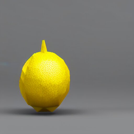 a render of a low polygon lemon, unreal engine 