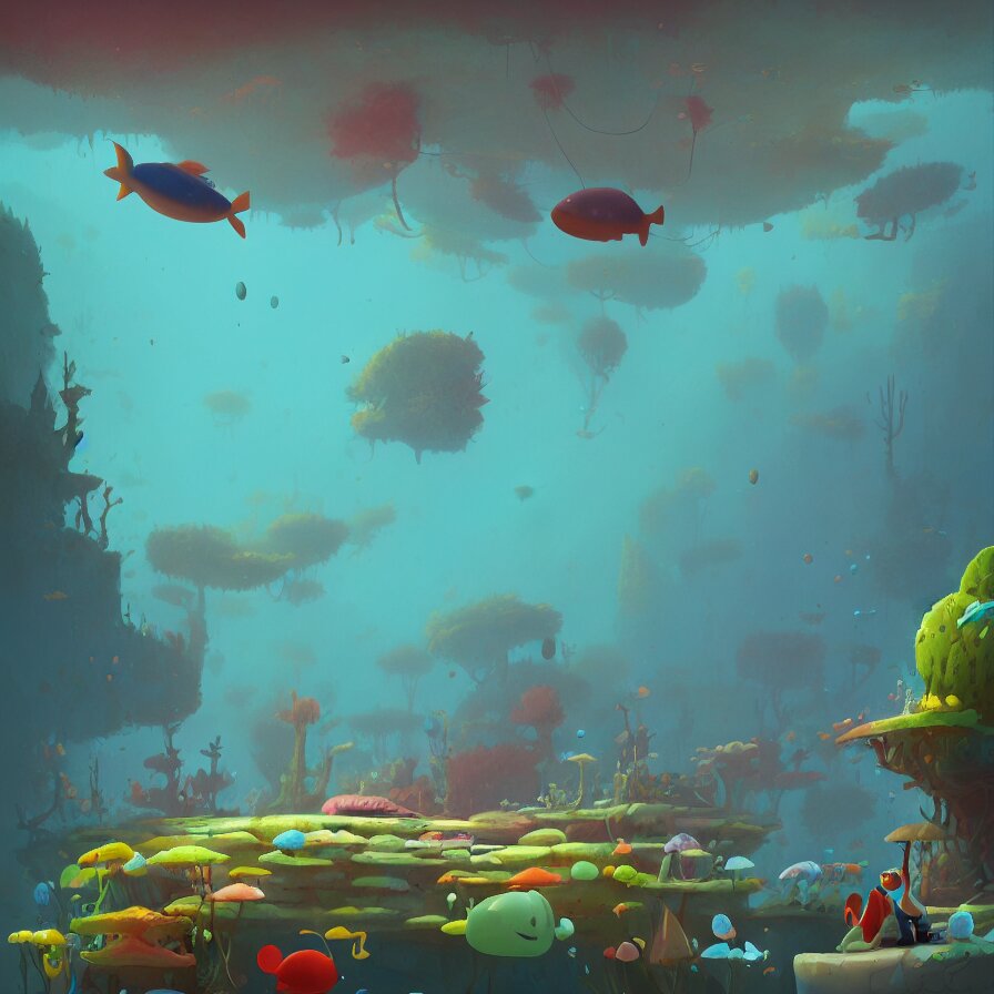Goro Fujita illustrating Underwater forest, aquatic life, full of color, art by Goro Fujita, sharp focus, highly detailed, ArtStation