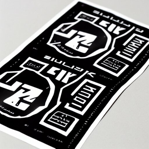 black on white graphic design stickers in style of david rudnick, eric hu, guccimaze, acid, y 2 k, 4 k sharpening, 