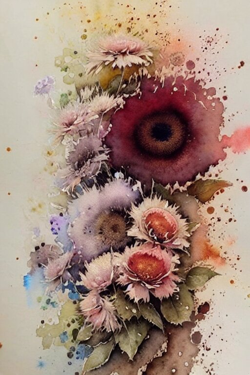 ( ( ( ( ( ( ( ( ( ( loose loose watercolor of flowers painterly, granular splatter dripping. muted colors. ) ) ) ) ) ) ) ) ) ) by jean - baptiste monge!!!!!!!!!!!!!!!!!!!!!!!!!!!!!! 